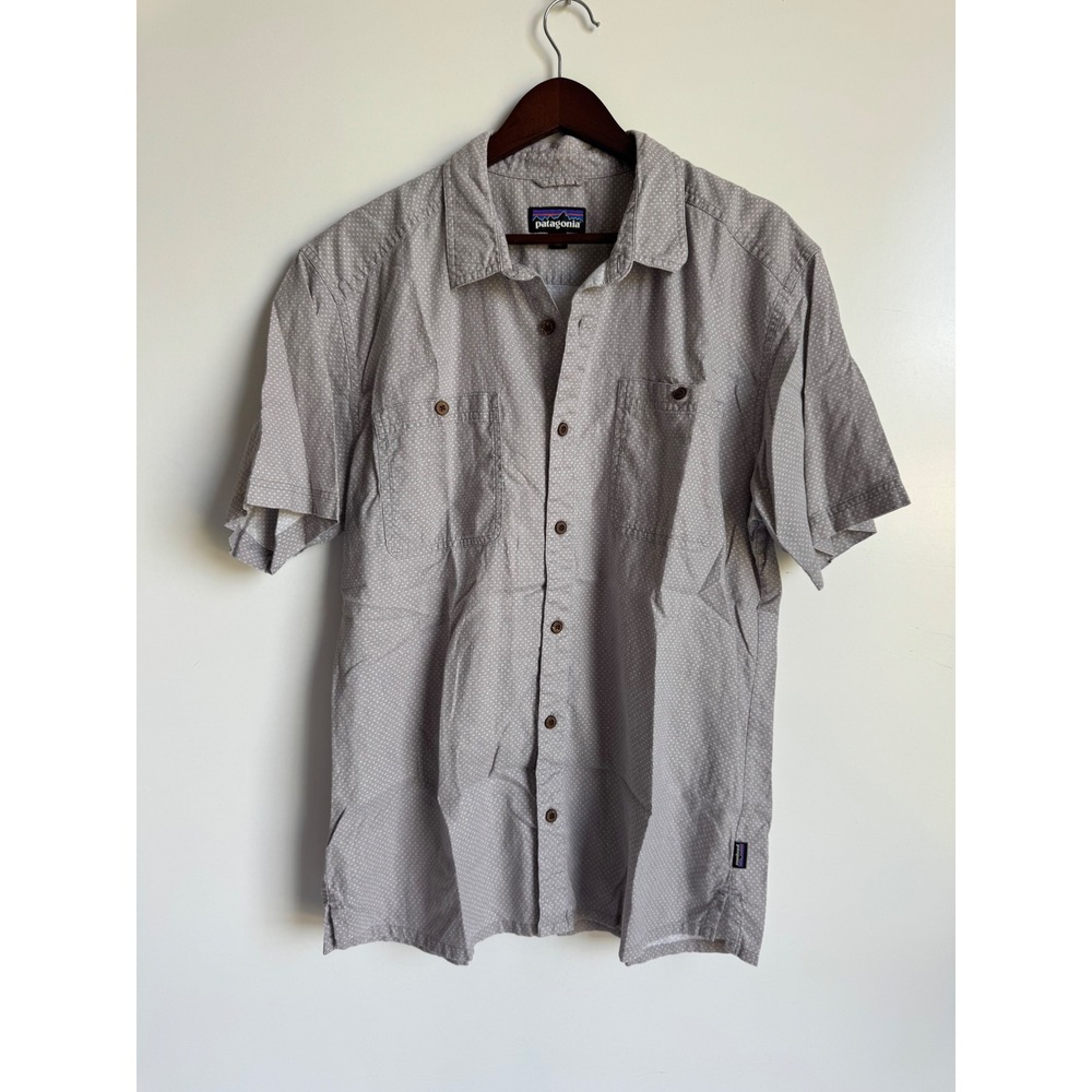 Patagonia Mens L Grey Hemp Organic Cotton Button Down Shirt Gorpcore STY53139
